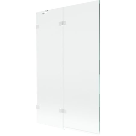 Paroi de baignoire 2 volets gauche Mexen Lunar 110 x 150 cm, transparent, blanc - 897-110-100-20-00-L