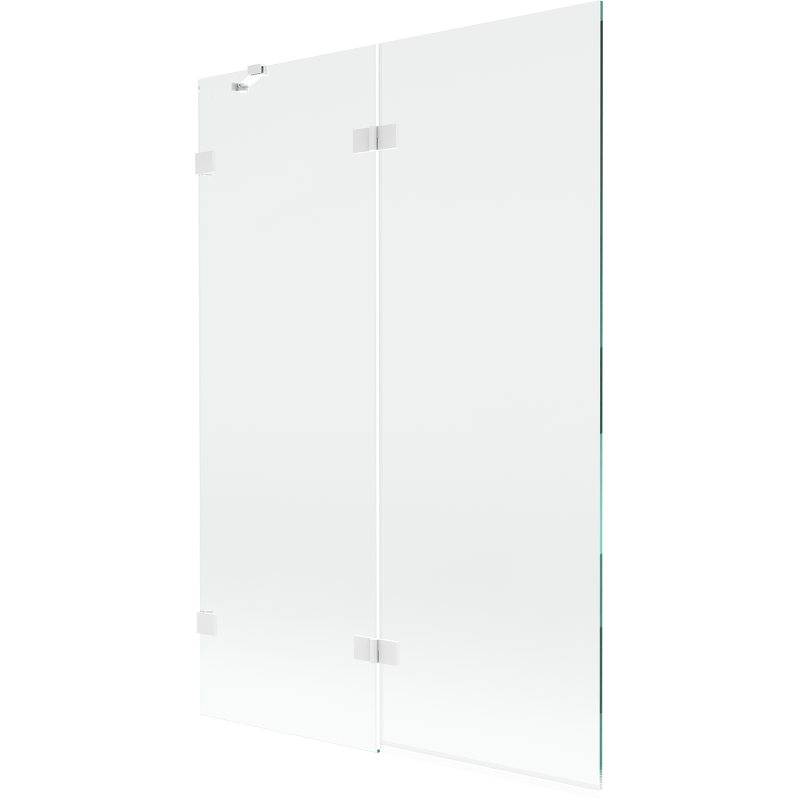 Mexen Lunar paroi de baignoire à 2 battants gauche 120 x 150 cm, transparent, blanc - 897-120-100-20-00-L