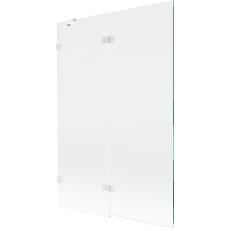 Mexen Lunar paroi de baignoire à 2 battants gauche 120 x 150 cm, transparent, blanc - 897-120-100-20-00-L