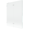 Mexen Lunar paroi de douche à 2 volets gauche 130 x 150 cm, transparent, blanc - 897-130-100-20-00-L