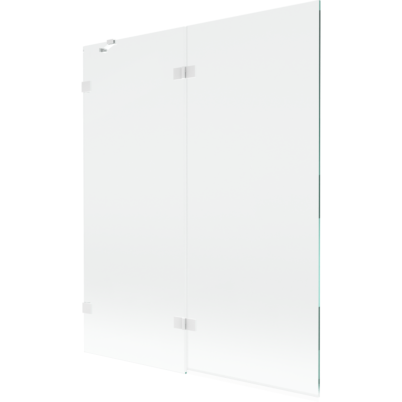 Mexen Lunar paroi de baignoire 2 volets à gauche 140 x 150 cm, transparent, blanc - 897-140-100-20-00-L