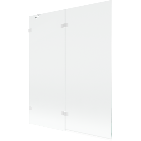 Paroi de baignoire 2 volets gauche 140 x 150 cm, transparent, blanc - 897-140-100-20-00-L