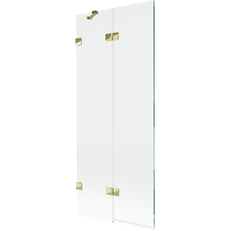 Mexen Lunar paroi de douche pliante 2 volets gauche 80 x 150 cm, transparent, doré - 897-080-100-50-00-L