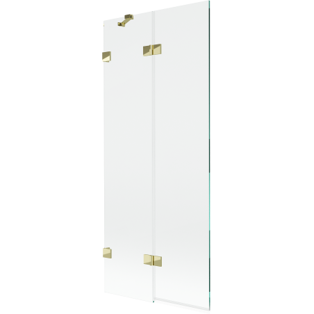 Mexen Lunar paroi de douche pliante 2 volets gauche 80 x 150 cm, transparent, doré - 897-080-100-50-00-L