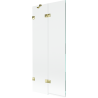 Mexen Lunar paroi de douche pliante 2 volets gauche 80 x 150 cm, transparent, doré - 897-080-100-50-00-L