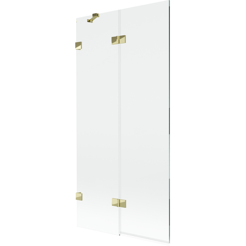 Paroi de baignoire 2 volets Mexen Lunar gauche 90 x 150 cm, transparent, doré - 897-090-100-50-00-L