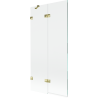 Mexen Lunar paroi de baignoire à 2 volets, gauche, 90 x 150 cm, transparent, doré - 897-090-100-50-00-L