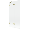 Paroi de baignoire 2 volets Mexen Lunar gauche 90 x 150 cm, transparent, doré - 897-090-100-50-00-L
