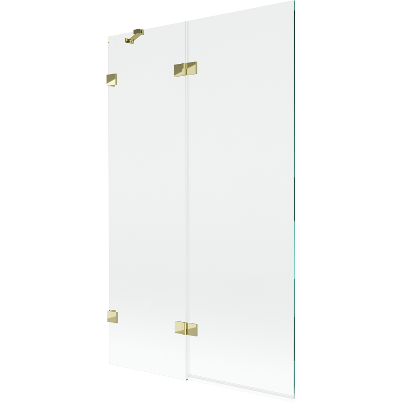 Paroi de baignoire gauche 2 volets Mexen Lunar 110 x 150 cm, transparent, doré - 897-110-100-50-00-L