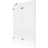 Paroi de baignoire gauche 2 volets Mexen Lunar 110 x 150 cm, transparent, doré - 897-110-100-50-00-L