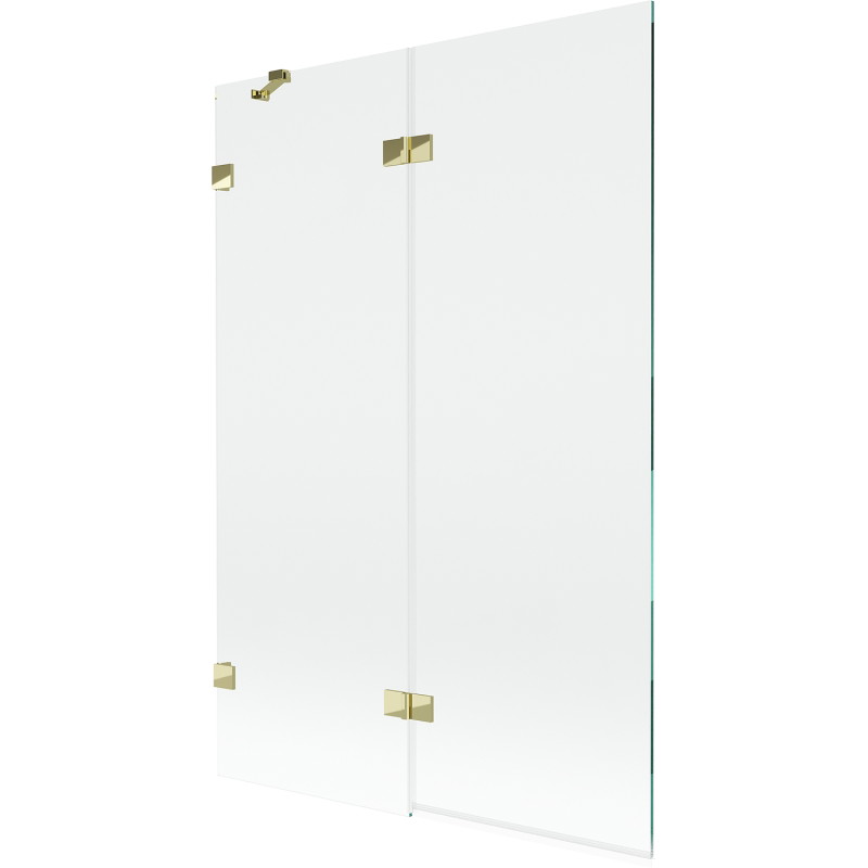 Mexen Lunar paroi de baignoire 2 volets gauche 120 x 150 cm, transparent, doré - 897-120-100-50-00-L