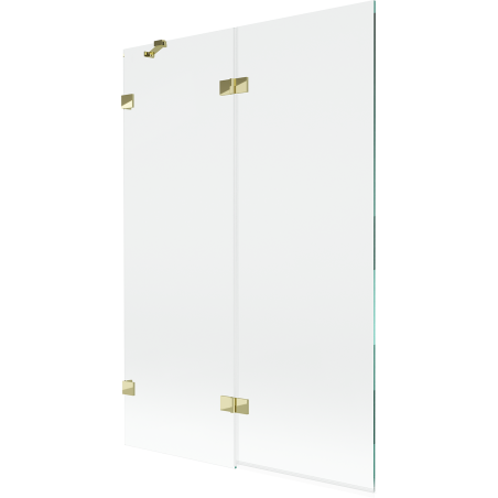 Mexen Lunar paroi de baignoire 2 volets gauche 120 x 150 cm, transparent, doré - 897-120-100-50-00-L