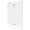 Mexen Lunar paroi de baignoire 2 volets gauche 120 x 150 cm, transparent, doré - 897-120-100-50-00-L