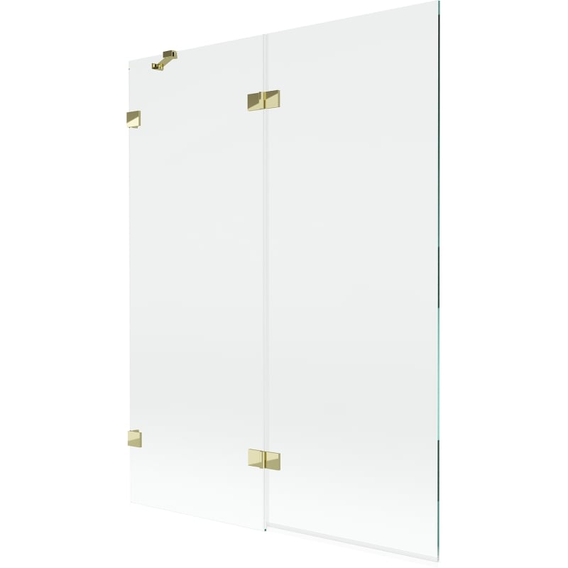 Mexen Lunar paroi de douche 2 volets gauche 130 x 150 cm, transparent, doré - 897-130-100-50-00-L