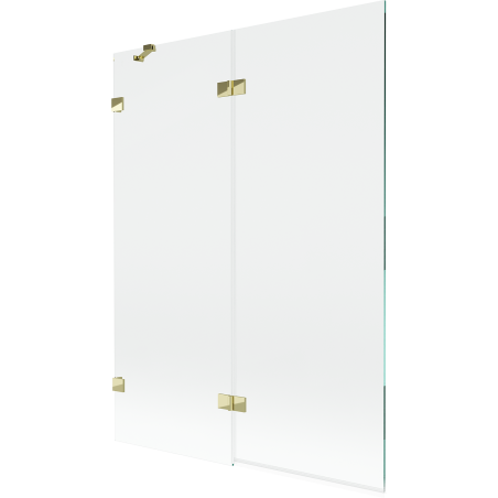 Mexen Lunar pare-douche 2-volets gauche 130 x 150 cm, transparent, doré - 897-130-100-50-00-L