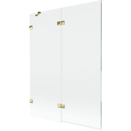 Mexen Lunar paroi de douche 2 volets gauche 130 x 150 cm, transparent, doré - 897-130-100-50-00-L