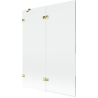 Mexen Lunar pare-douche 2-volets gauche 130 x 150 cm, transparent, doré - 897-130-100-50-00-L