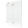 Mexen Lunar paroi de douche 2 volets gauche 130 x 150 cm, transparent, doré - 897-130-100-50-00-L