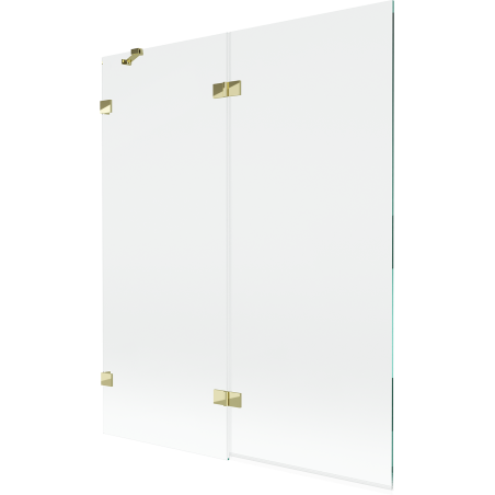 Paravent de baignoire Mexen Lunar 2 volets gauche 140 x 150 cm, transparent, doré - 897-140-100-50-00-L