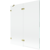 Paravent de baignoire Mexen Lunar 2 volets gauche 140 x 150 cm, transparent, doré - 897-140-100-50-00-L