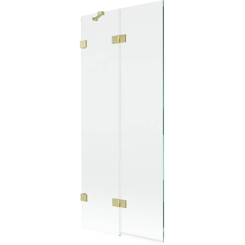 Mexen Lunar paravent de baignoire à 2 volets gauche 80 x 150 cm, transparent, doré brossé - 897-080-100-55-00-L