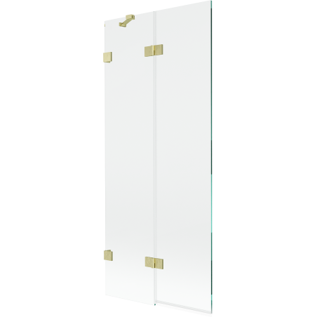 Mexen Lunar paravent de baignoire à 2 volets gauche 80 x 150 cm, transparent, doré brossé - 897-080-100-55-00-L