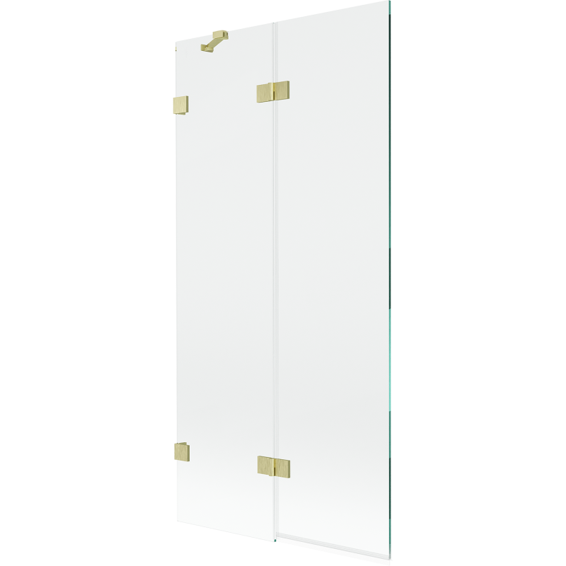 Mexen Lunar paroi de baignoire à 2 volets gauche 90 x 150 cm, transparent, or brossé - 897-090-100-55-00-L
