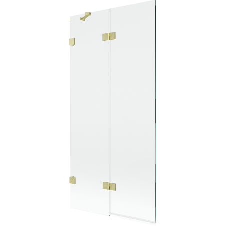 Paroi de baignoire à 2 volets gauche Mexen Lunar 90 x 150 cm, transparent, doré brossé - 897-090-100-55-00-L
