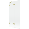 Paroi de baignoire à 2 volets gauche Mexen Lunar 90 x 150 cm, transparent, doré brossé - 897-090-100-55-00-L