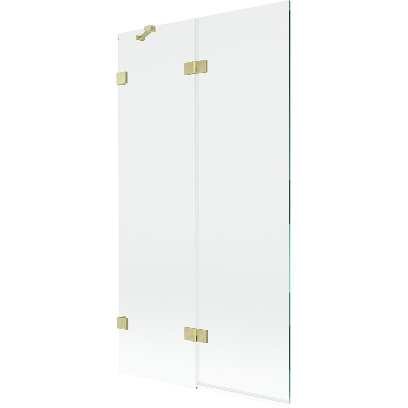 Mexen Lunar paroi de baignoire à 2 volets gauche 100 x 150 cm, transparent, doré brossé - 897-100-100-55-00-L