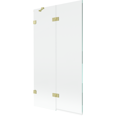 Mexen Lunar paroi de baignoire à 2 volets gauche 100 x 150 cm, transparent, doré brossé - 897-100-100-55-00-L