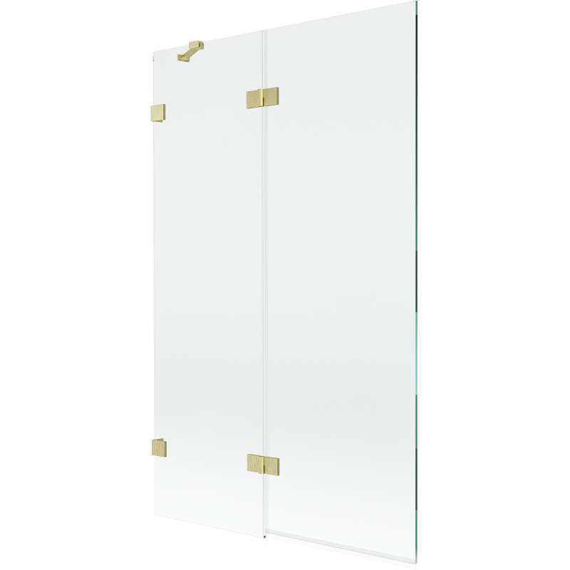 Mexen Lunar paroi de baignoire 2 volets gauche 110 x 150 cm, transparent, or brossé - 897-110-100-55-00-L