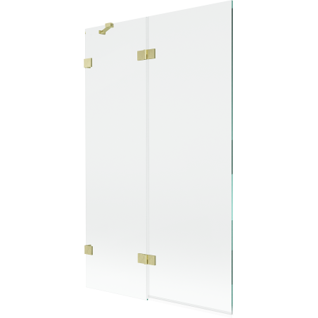 Mexen Lunar paroi de baignoire 2 volets gauche 110 x 150 cm, transparent, or brossé - 897-110-100-55-00-L
