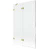 Mexen Lunar paroi de baignoire 2 volets gauche 110 x 150 cm, transparent, or brossé - 897-110-100-55-00-L