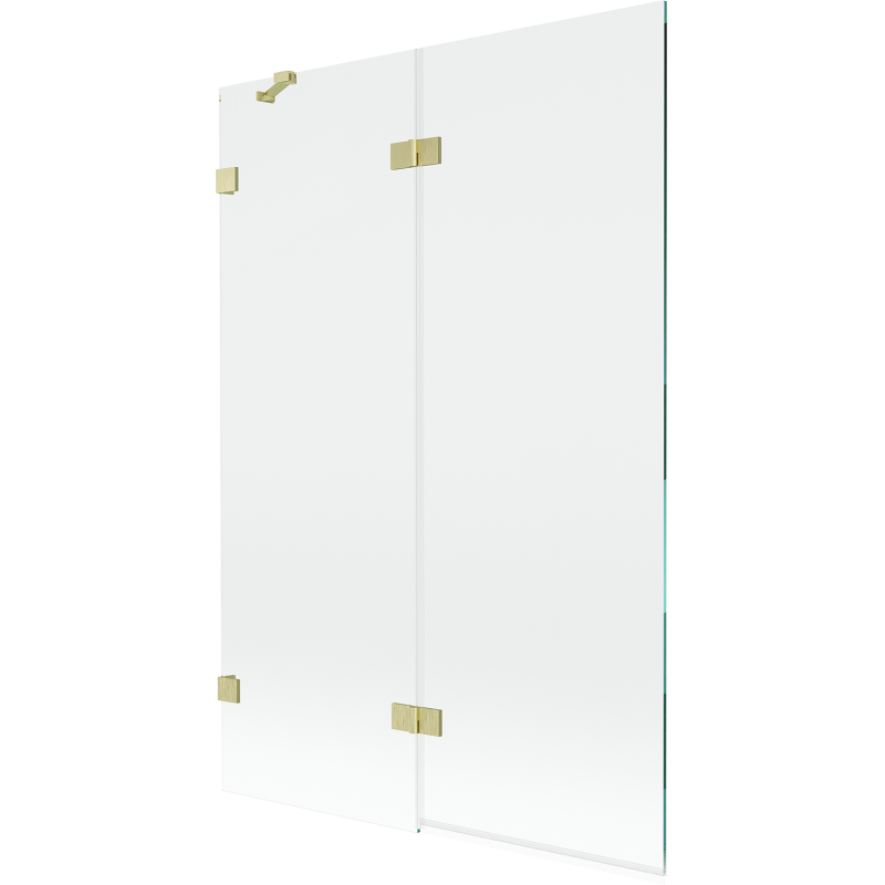 Mexen Lunar paroi de baignoire à 2 vantaux gauche 120 x 150 cm, transparent, doré brossé - 897-120-100-55-00-L