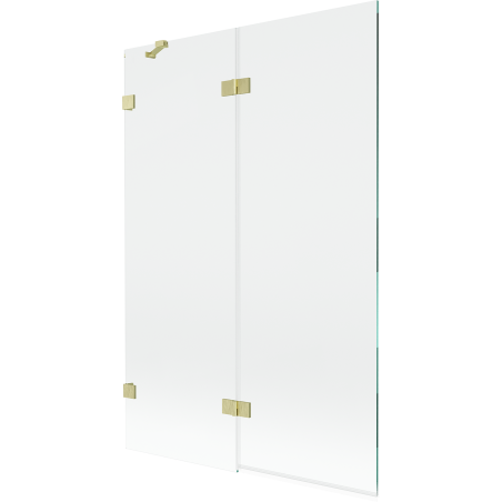 Mexen Lunar paroi de baignoire à 2 vantaux gauche 120 x 150 cm, transparent, doré brossé - 897-120-100-55-00-L