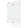 Mexen Lunar paroi de baignoire à 2 vantaux gauche 120 x 150 cm, transparent, doré brossé - 897-120-100-55-00-L