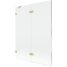 Mexen Lunar paroi de baignoire 2 volets gauche 130 x 150 cm, transparent, or brossé - 897-130-100-55-00-L