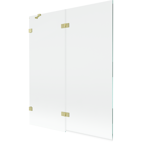 Mexen Lunar paroi de baignoire à 2 battants gauche 140 x 150 cm, transparent, doré brossé - 897-140-100-55-00-L