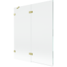 Mexen Lunar paroi de baignoire à 2 battants gauche 140 x 150 cm, transparent, doré brossé - 897-140-100-55-00-L