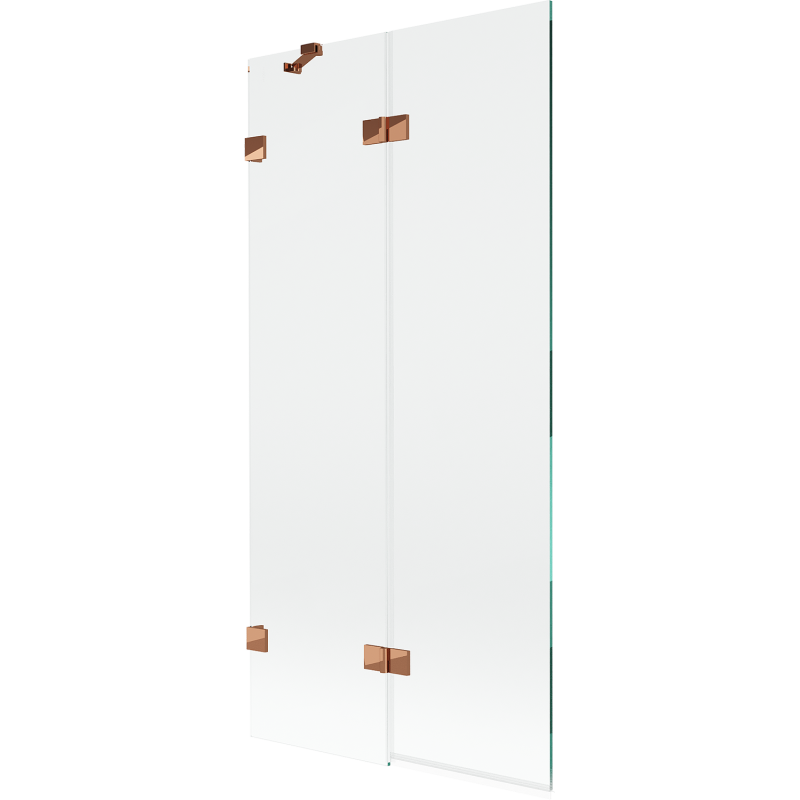 Mexen Lunar paroi de baignoire 2 volets gauche 90 x 150 cm, transparent, or rose - 897-090-100-60-00-L
