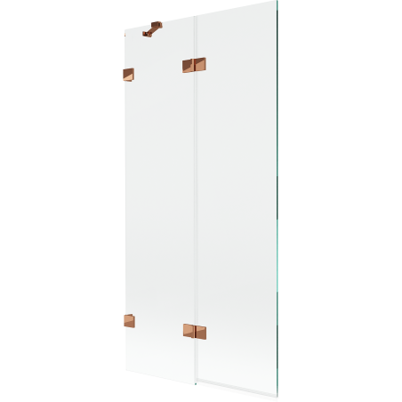 Mexen Lunar paroi de baignoire 2 volets gauche 90 x 150 cm, transparent, or rose - 897-090-100-60-00-L