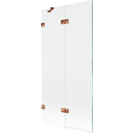 Paroi de baignoire Mexen Lunar 2 volets gauche 90 x 150 cm, transparent, or rose - 897-090-100-60-00-L