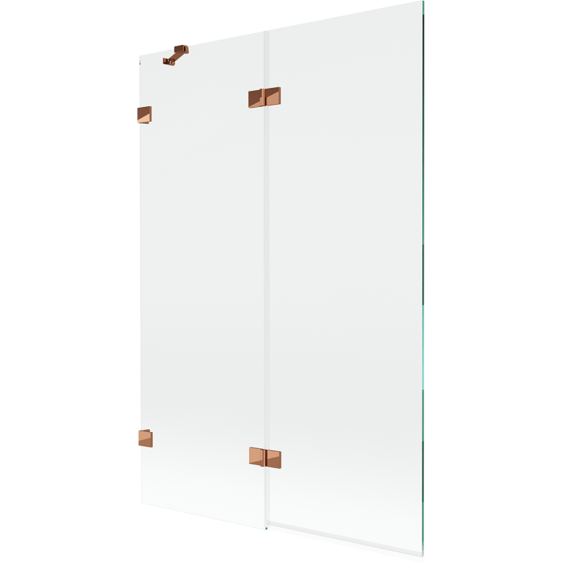 Mexen Lunar paroi de baignoire à 2 volets, gauche 120 x 150 cm, transparent, or rose - 897-120-100-60-00-L