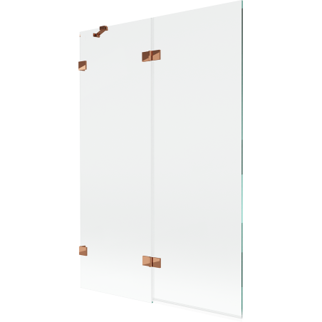 Mexen Lunar pare-douche 2 volets gauche 120 x 150 cm, transparent, or rose - 897-120-100-60-00-L