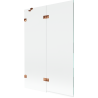 Mexen Lunar pare-douche 2 volets gauche 120 x 150 cm, transparent, or rose - 897-120-100-60-00-L