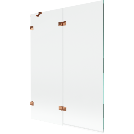 Mexen Lunar paroi de baignoire 2 volets gauche 130 x 150 cm, transparent, or rose - 897-130-100-60-00-L