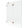 Mexen Lunar paroi de baignoire 2 volets gauche 130 x 150 cm, transparent, or rose - 897-130-100-60-00-L