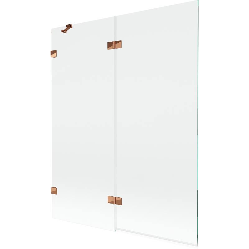 Mexen Lunar pare-douche à 2 volets gauche 140 x 150 cm, transparent, or rose - 897-140-100-60-00-L