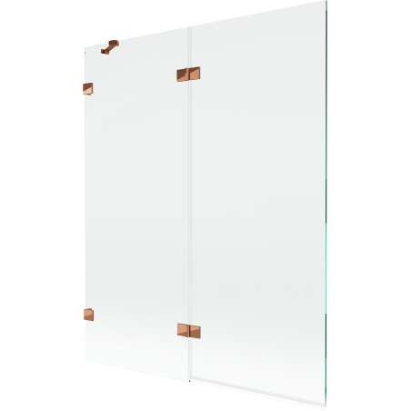 Mexen Lunar pare-douche à 2 volets gauche 140 x 150 cm, transparent, or rose - 897-140-100-60-00-L